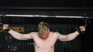 Bondage Master Deepthroats Young Muscle Stud Jesse Stone After Whipping Him - BDSM