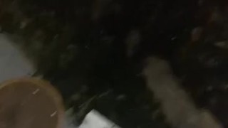 Watch me make a mess outside with my cock full of piss after a massive nut