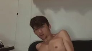 Twink love to get watch has he jerks his big cock 