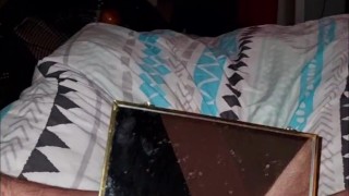 Wank on the bed in the mirror 😉