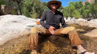 Pissing on myself and cooling off in a river after a hot day of field work