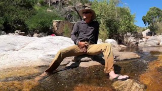 Pissing on myself and cooling off in a river after a hot day of field work