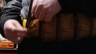 Stripping and Cumming in a batman onesie