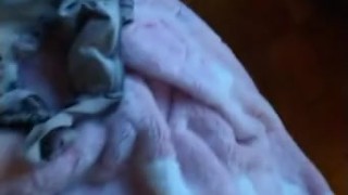 Watching porn playing with new fuck toy and cum on panties!