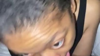 Step sis eating dick until her nose run
