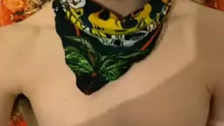 Twink rides dildo while jerking. 