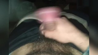 Stroking Thick Cock Close Up POV Night Flash