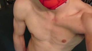 Solo Spider-Man cosplay fun and TWO cumshots 