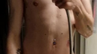 Taking a shower. Twink.