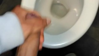 Public cumshot and dirty cock