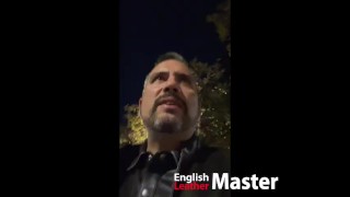 Leather Master walks outdoors through London and verbally humiliates faggots PREVIEW