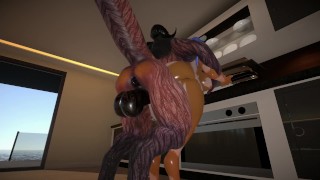 Furry dragon with huge eggs