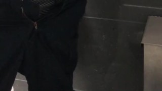 At Work Masturbation, I removed my shirt in the bathroom before pissing and cumming