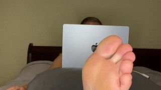 hot guy relaxes his soles