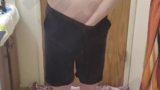 Hot Twink shows off his cock before shower