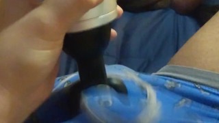 Boi ruined in underwear with massage gun