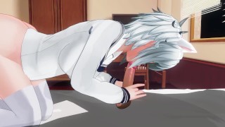 3D HENTAI neko sweet sucking