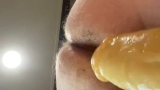 Fucking myself with a big dildo and stretching my hole
