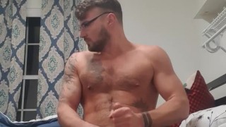 Aiden strokes his throbbing chub 