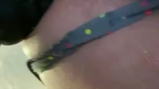 Femboy riding huge dildo