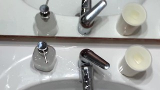 Masturbation in the hotel bathroom