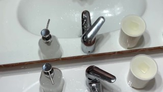 Masturbation in the hotel bathroom