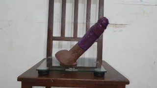 Sissy riding a big Brown veiny cock 