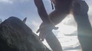 Pissing wild and free in nature 