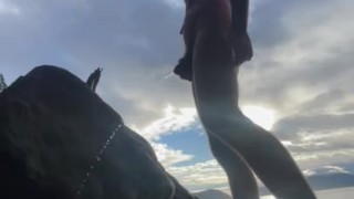 Pissing wild and free in nature 