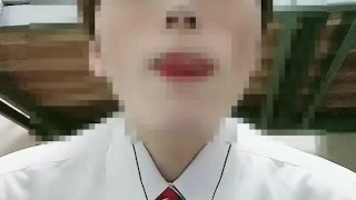 イケメンメガネ社員のエアディープキス！よだれ垂らして痙攣絶頂！020