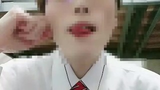 イケメンメガネ社員のエアディープキス！よだれ垂らして痙攣絶頂！020