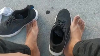 sweaty feet after workout