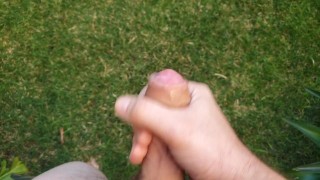 CUMSHOT IN MY GARDEM