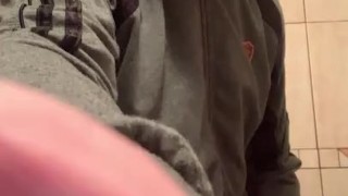 Bearded scally lad jerks off, pisses and cums in close-up