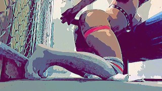 SLUT HUNGRY FOR COCK AT WAREHOUSE