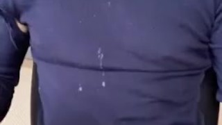 Jerking off at home and having an intense orgasm and cumming on my jeans.