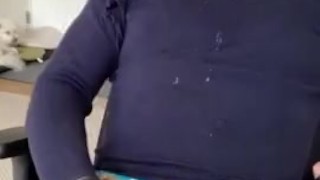 Jerking off at home and having an intense orgasm and cumming on my jeans.