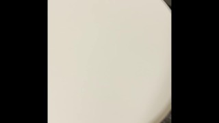 Sissy boy lick his own cum from wc