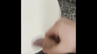 Sissy boy lick his own cum from wc