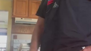 JERKING it in the kitchen while trying not to get caught