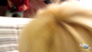 Hot and super hung blonde trans pornstar wanking her huge cock for the camera