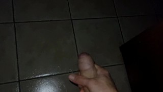 Dropping a massive load on the floor with my giant cock
