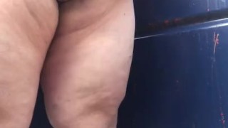 Public naked and cumshot