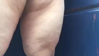 Public naked and cumshot