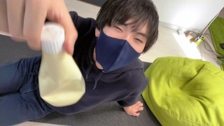 エッチな大学生がマヨネーズで乳首を刺激しメスイキしまくる♡【チクニー動画】　ゲイ　ホモ　ノンケ　ドライオーガズム　女性向け　男性向け