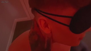 Blindfolded Twink Kai in Cuffs and Sexy Fishnets gets Fucked Bareback and Creampied