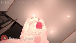 Submissive Neko Girl rubs your dick between her thighs and pussy MAKING YOU CUM