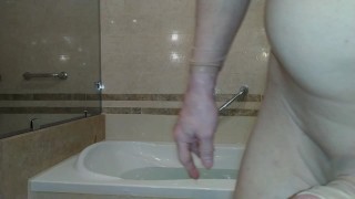 Quickie Selfie On Bed Continuing In Bath in Middle East Hotel - Nylon Lingerie Studio