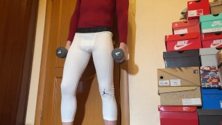Sexy man in the white leggings 