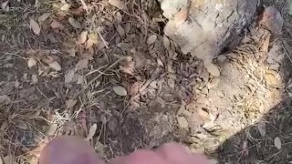 Gay jerking off in the woods 